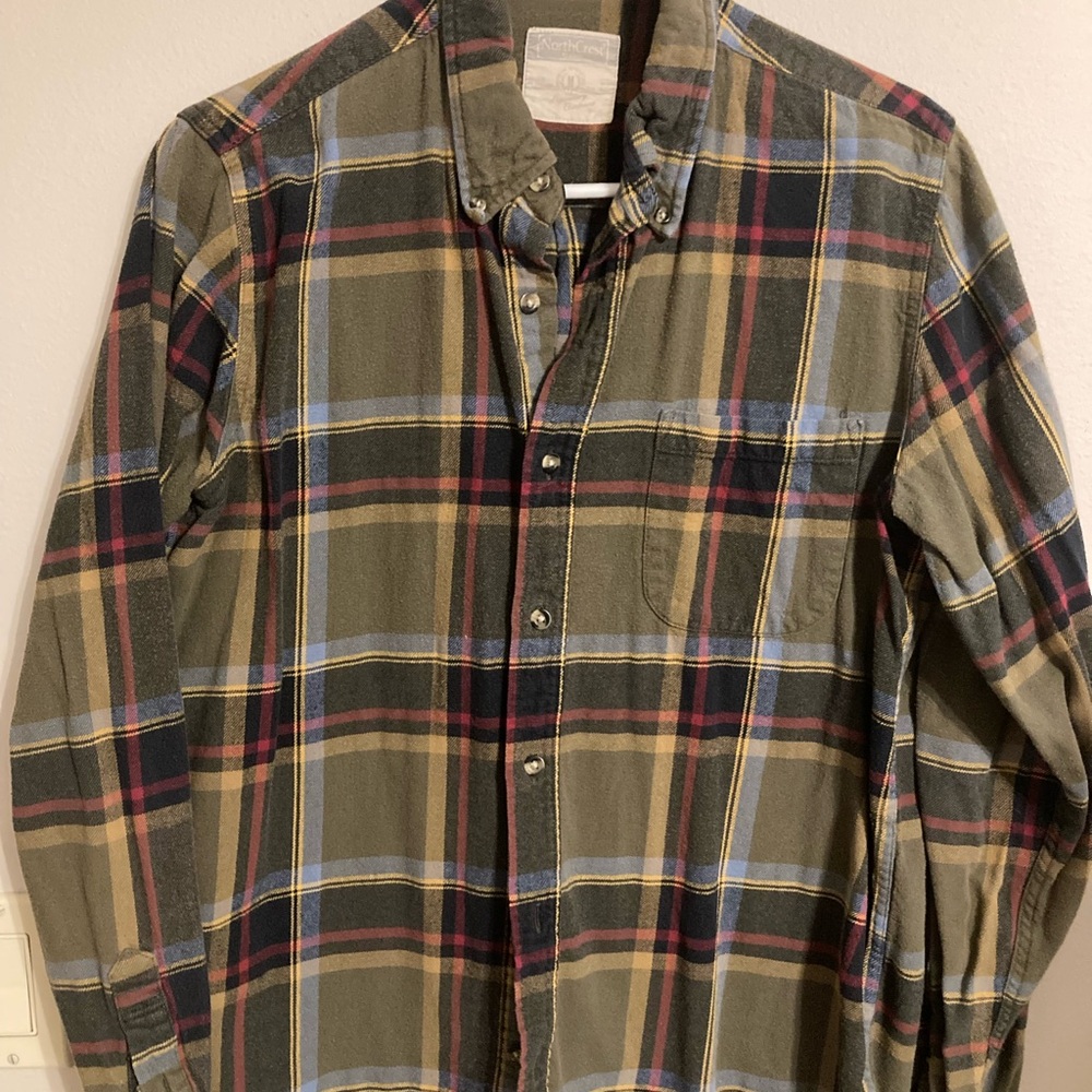 Northcrest Men's Plaid Flannel Button-Down Shirt